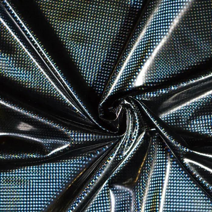 Yaya Han Stretch Holographic Pleather 55" Black Fabric Per Yard Famore