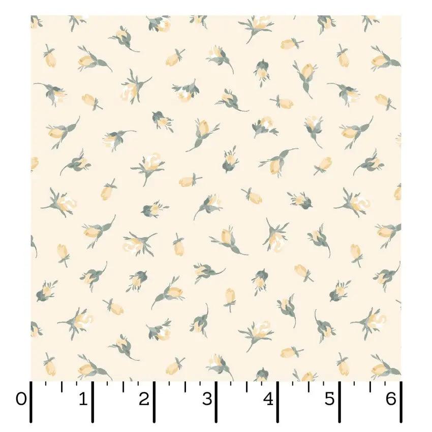 Yellow Buds La Fleur Flannel Cotton 42"/43" Fabric Per Yard EE Schenck Co