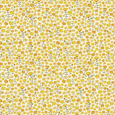 Yellow Digital Daisy Lovelies 44"/45" Cotton Fabric Per Yard