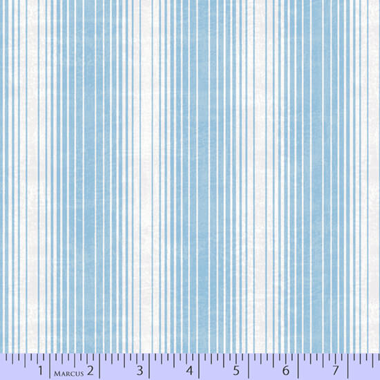 Marcus Fabrics Dance at Dusk stripe white light blue cotton 3 yard pack by Sarah J Maxwell