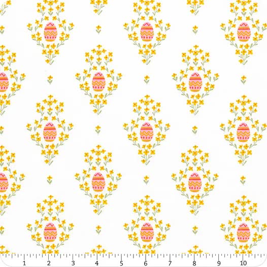 Riley Blake Easter Egg Hunt white cotton 3 yard pack