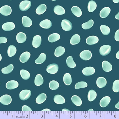 Marcus Fabrics Shells Sun Moments seashell blue cotton 3 yard pack