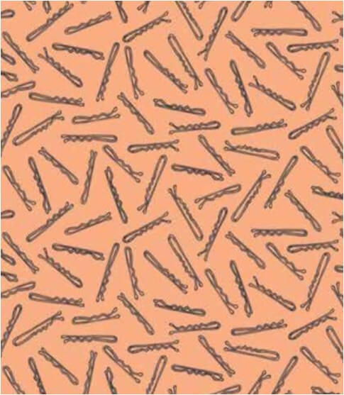 Camelot Fabrics Love is in the Hair bobby pins peach cotton 3 yard pack