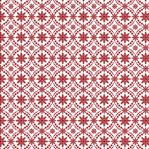 Winter at the Farm - Snowflake Medallion - Red 44" / 45" Fabric Per Yard