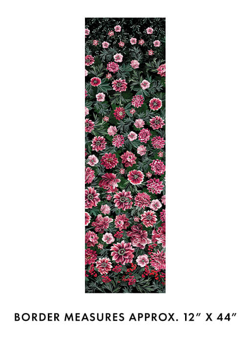 Winterberry Floral - Black 44" / 45" Fabric Per Yard
