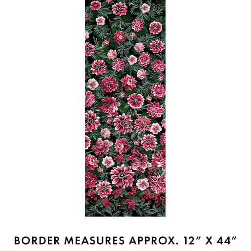 Winterberry Floral - Black 44" / 45" Fabric Per Yard