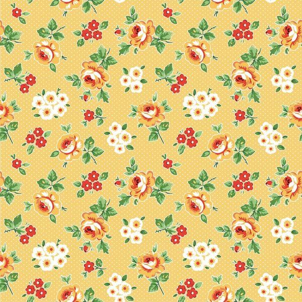 Flower Market - Hand Picked - Yellow 44" / 45" Fabric Per Yard