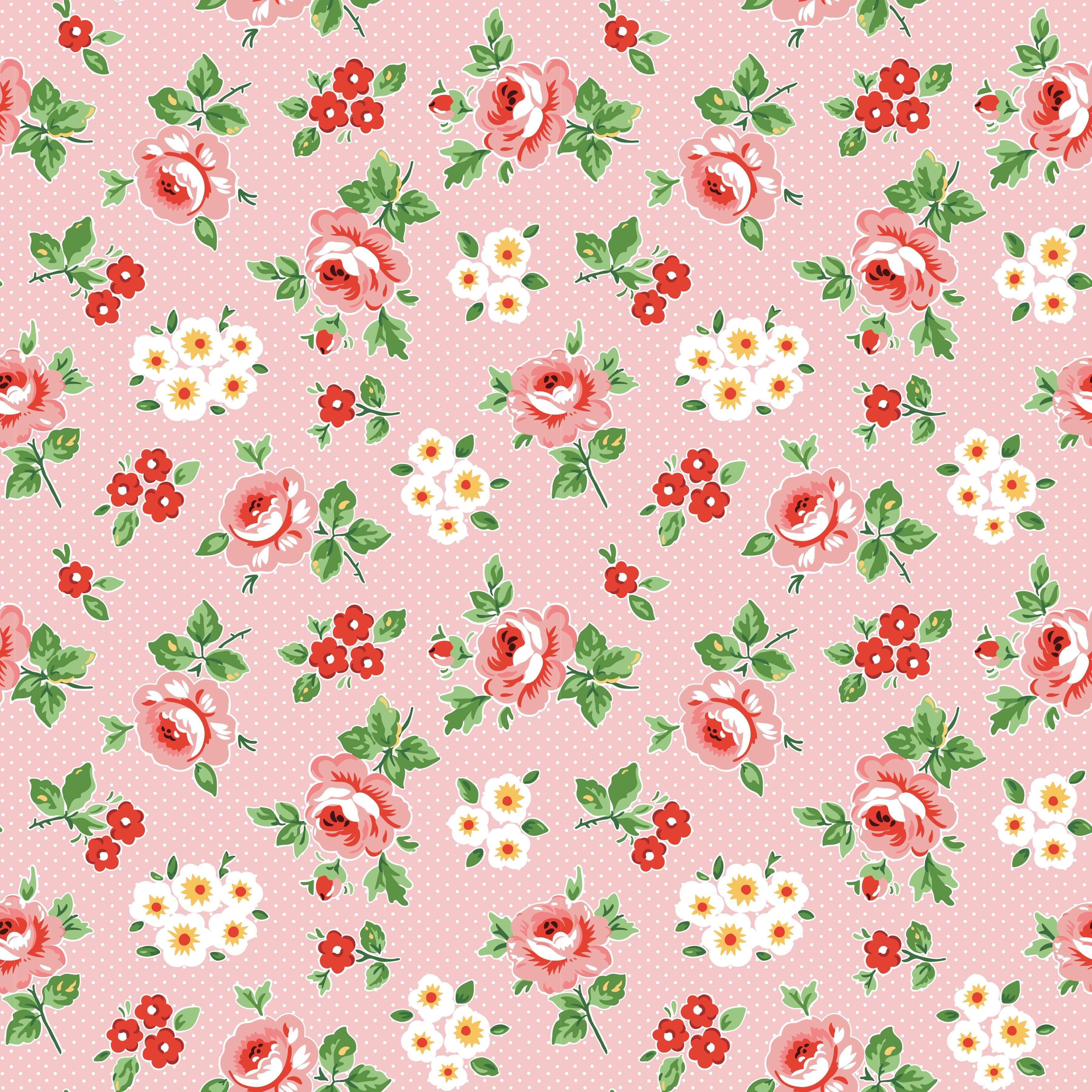 Flower Market - Hand Picked - Pink 44" / 45" Fabric Per Yard