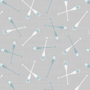Lake Retreat - Oar Toss - Gray 44" / 45" Fabric Per Yard