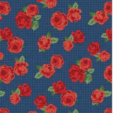 Summertime Daydream - Florals All Over - Navy 44" / 45" Fabric Per Yard