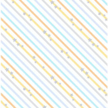 Baby's Adventure - Diagonal Stripe - White 44" / 45" Fabric Per Yard