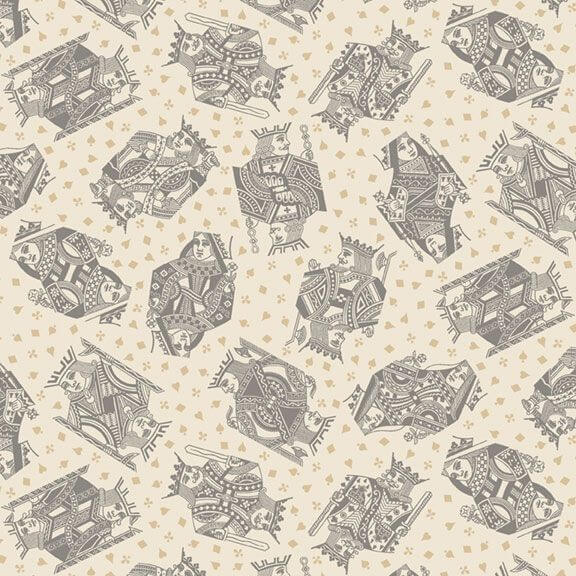 Full House - Royal Playing Cards - Grey 44" / 45" Fabric Per Yard