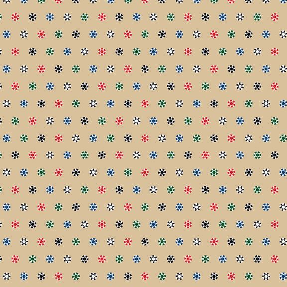 Full House - Poker Chips - Tan 44" / 45" Fabric Per Yard