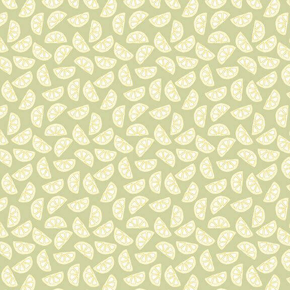Tea for Two - Lemon - Green 44" / 45" Fabric Per Yard