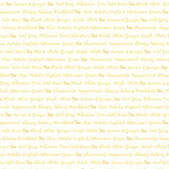 Tea for Two - Words - Yellow 44" / 45" Fabric Per Yard