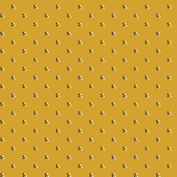 Woof and Warp - Hearts - Gold 44" / 45" Fabric Per Yard