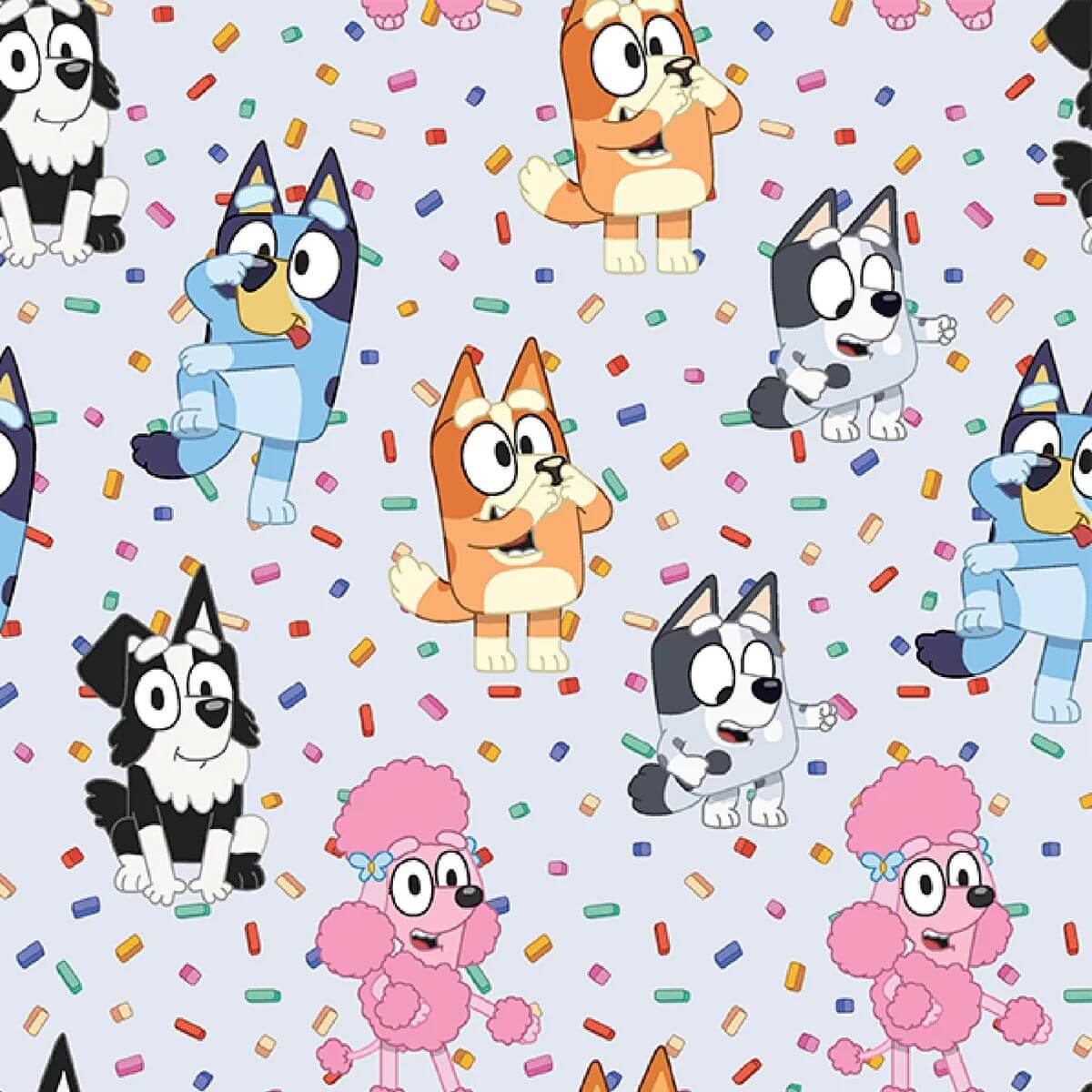 Bluey & Friends - Sprinkles of Fun 44" / 45" Fabric Per Yard