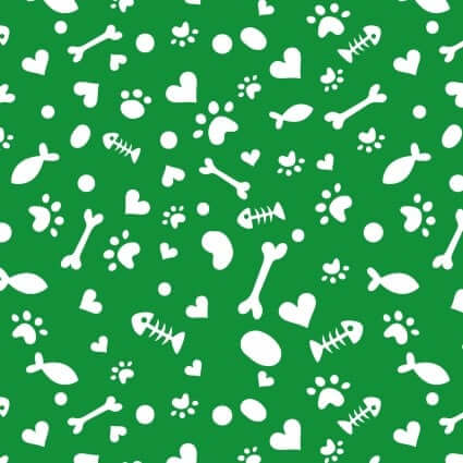 David Textiles Potpourri of Novelty cat paw ditsy green cotton 3 yard pack