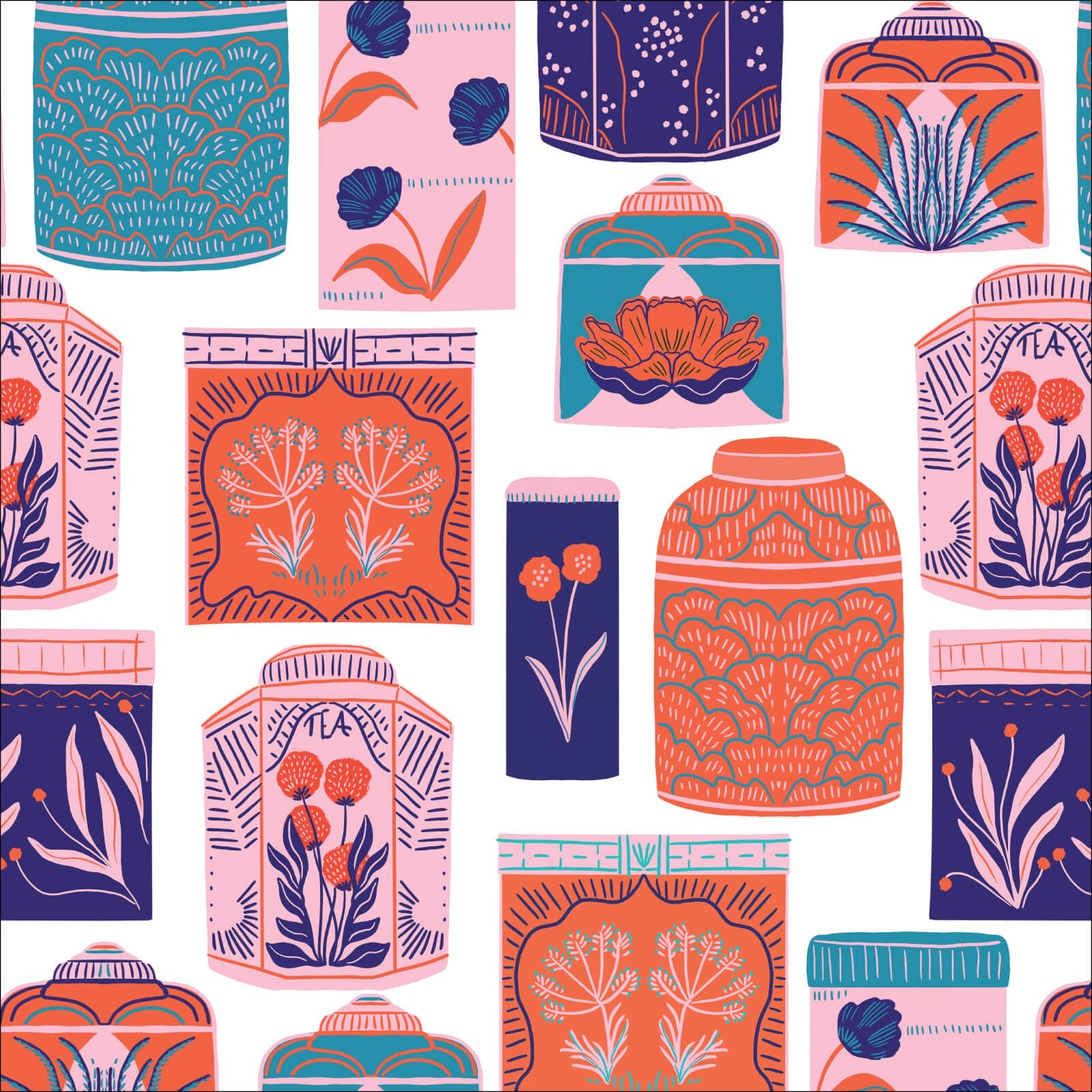 Secret of the Oracle - Tea Canisters 44" / 45" Fabric Per Yard
