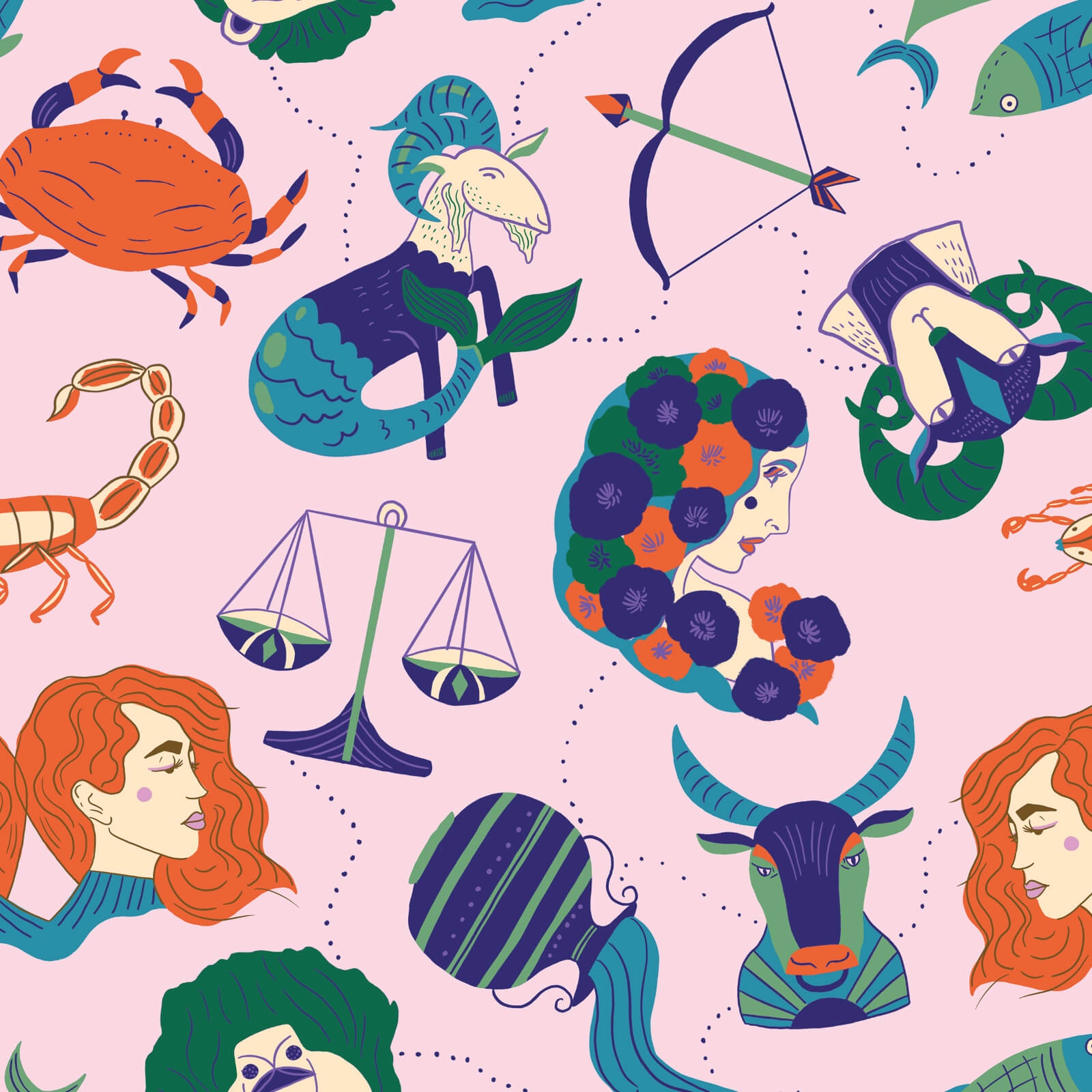 Secret of the Oracle - Astrology 44" / 45" Fabric Per Yard