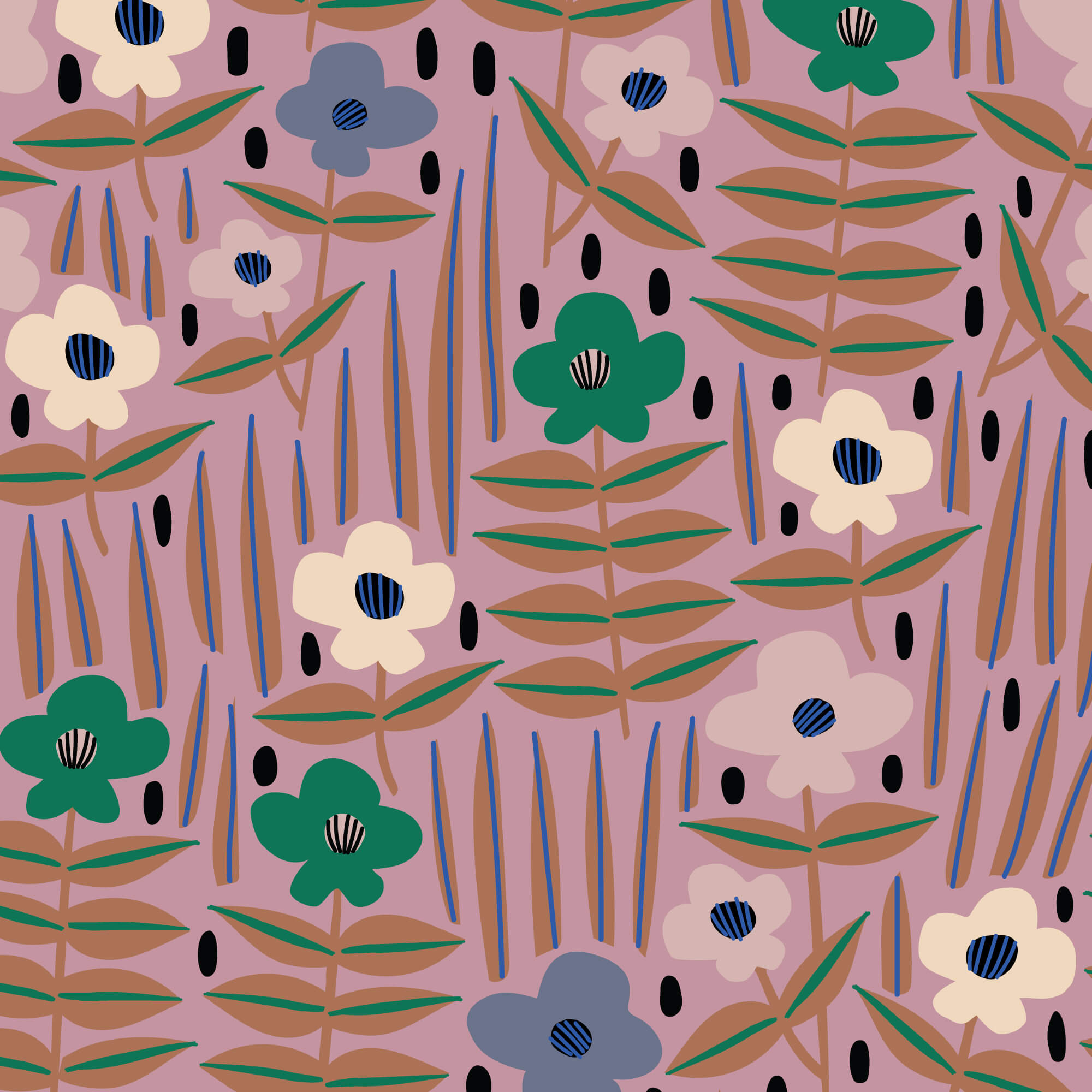 Sun Seed Moon - Moonflower 44" / 45" Fabric Per Yard