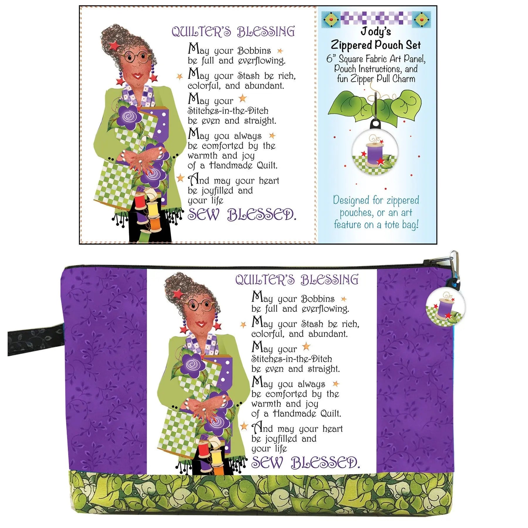 Zipper Pouch Set Star Quilters Blessing - Linda's Electric Quilters