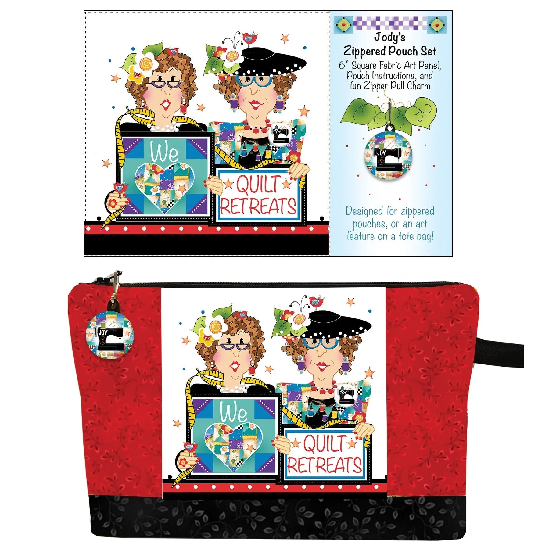 Zipper Pouch Set We Heart - Linda's Electric Quilters