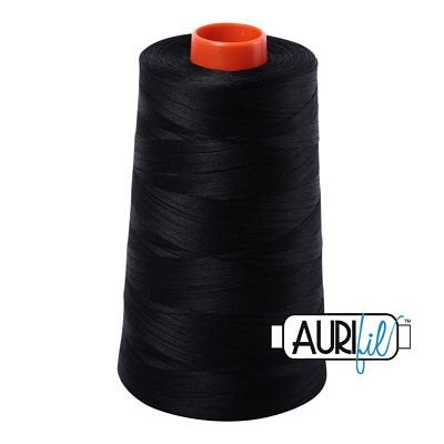 Aurifil 2692 Black 50wt cotton thread 5900m cone