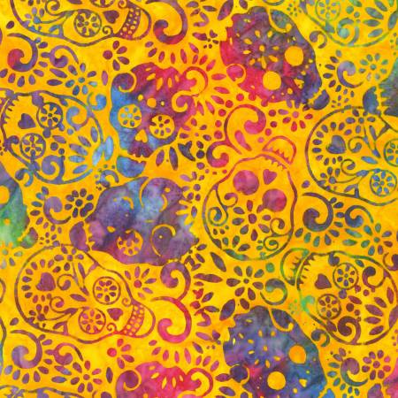 Robert Kaufman skulls fiesta batik quilting cotton