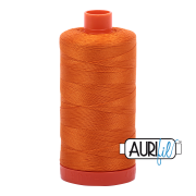 Aurifil 50wt Mako cotton thread bright orange 1133 spool