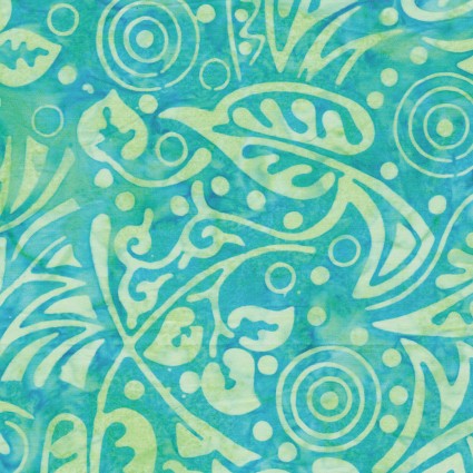 Benartex Fiesta Bali 6624-84 turquoise batik quilting cotton