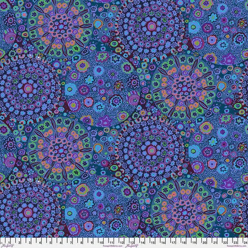 Blue Kaffe Fassett Millefiore Cotton Wideback Fabric Per Yard - Linda's Electric Quilters