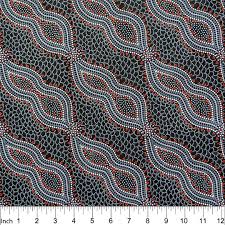 Bush Spinifex Black quilting fabric by M and S Textiles Australia