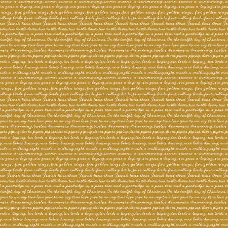Riley Blake A Pear-fect Christmas calling words gold