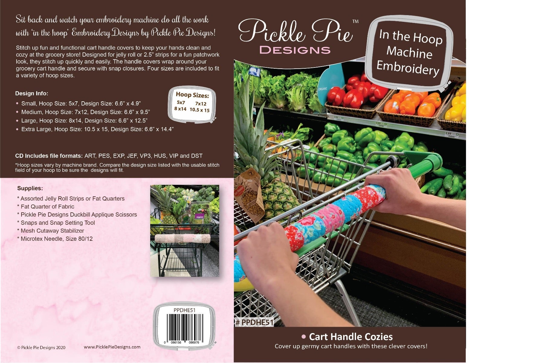 Cart Handle Cozies In the Hoop Embroidery Design Collection