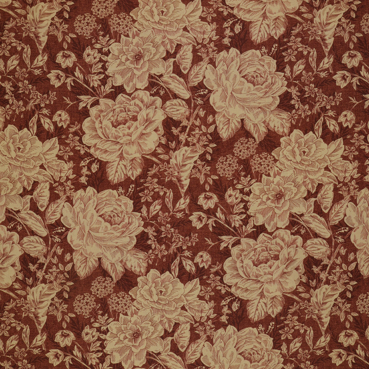 Charlotte Vintage Floral Mahogany 108" Wideback Fabric Per Yard