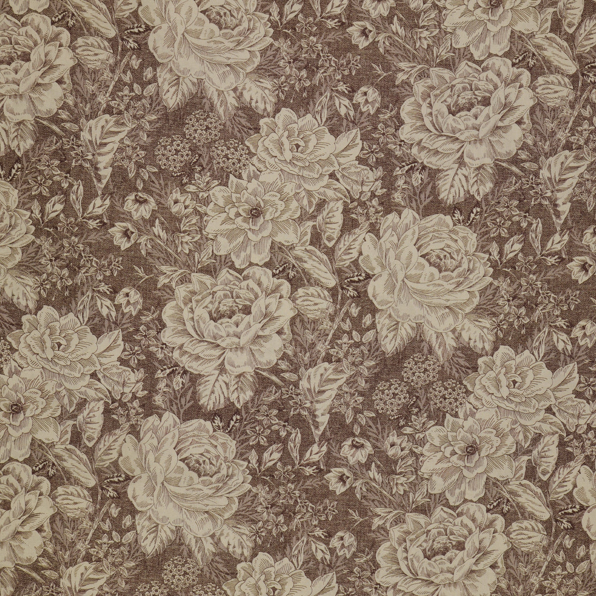 Charlotte Vintage Floral Taupe 108" Wideback Fabric Per Yard