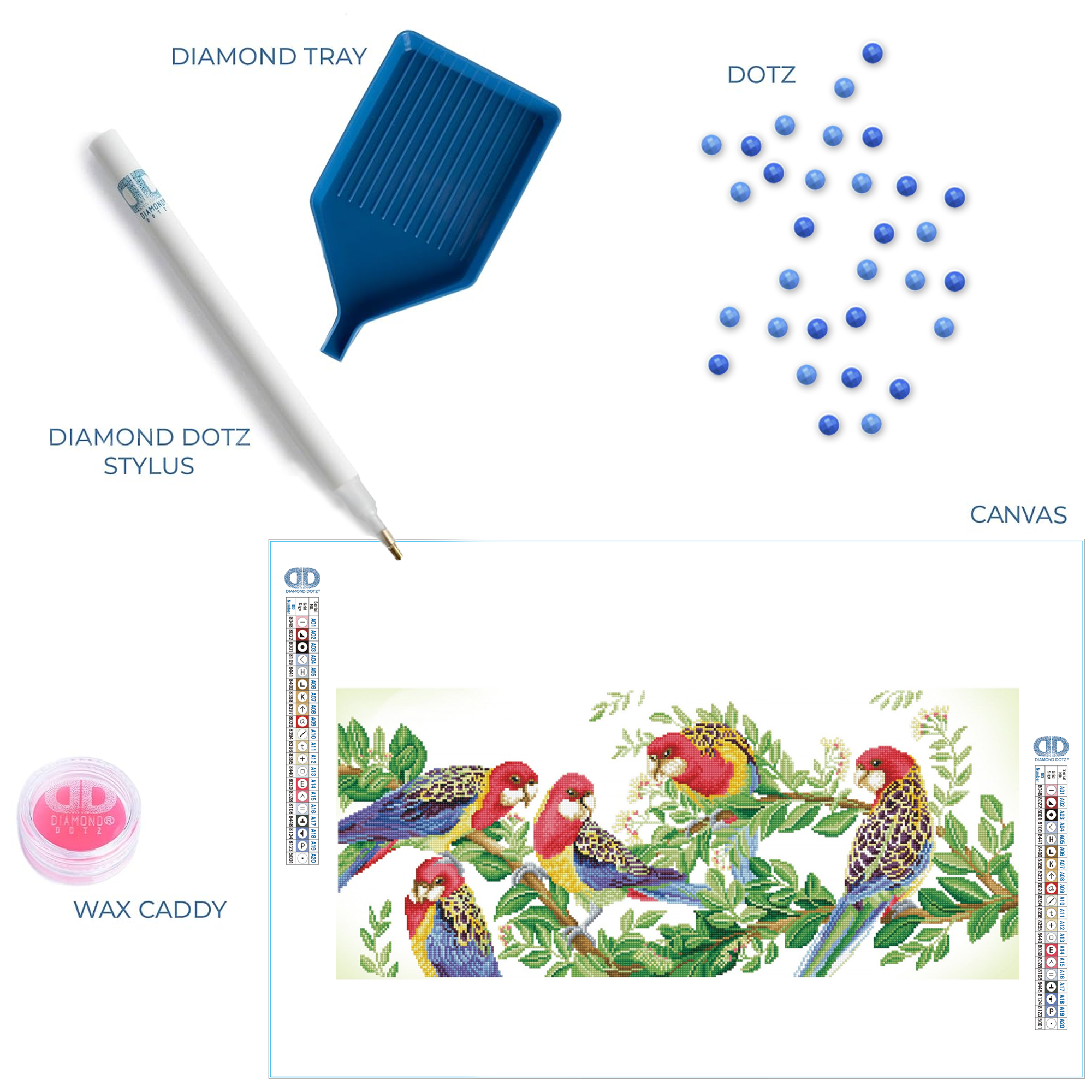 Diamond Dotz Eastern Rosella Gathering - 14.6" x 34.3"