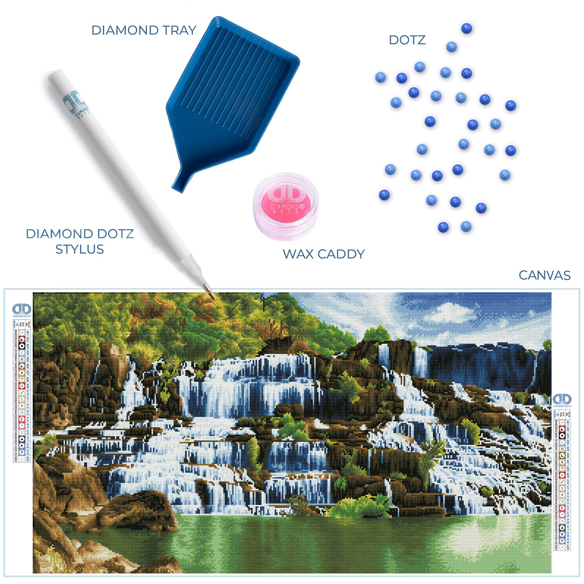 Diamond Dotz Pongour Waterfall - 22.4" x 39.8"