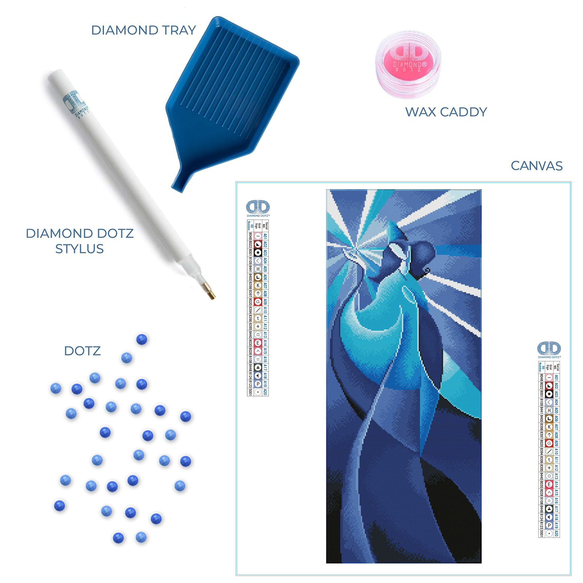 Diamond Dotz Blue Madonna - 12.6" x 30.3"