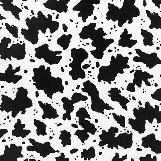 Black Cow Moo Digital Cuddle 58/60" Fabric Per Yard