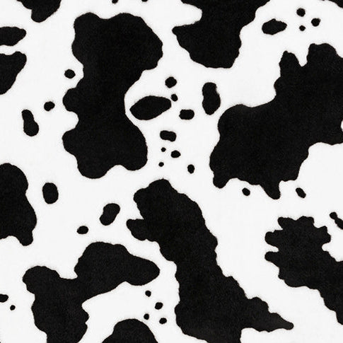 Black Cow Moo Digital Cuddle 58/60" Fabric Per Yard