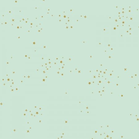 Cotton and Steel Basics Freckles metallic quilting cotton fabric in Breeze
