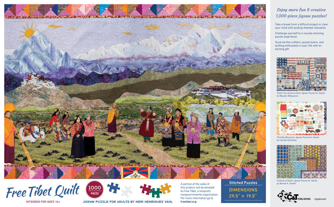 Free Tibet Quilt Jigsaw Puzzle for Adults by Meri Henriques Vahl