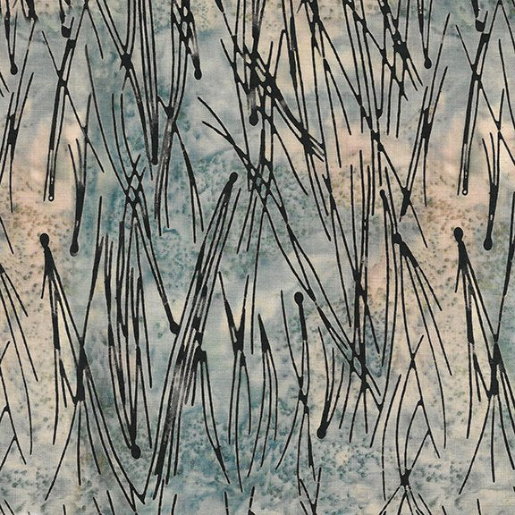 Island Batik scattered lines print in London Fog