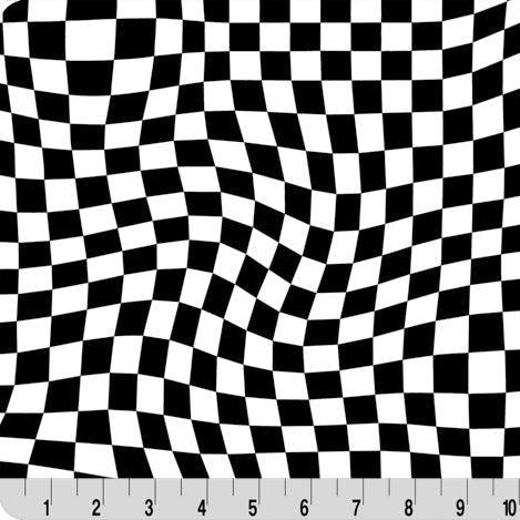 Digital Cuddle Black Checkmate 58" - 60" Fabric per yard