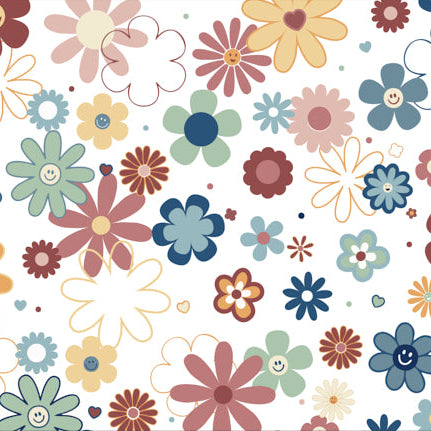Multi Disco Daisies Digital Cuddle 58/60" Fabric Per Yard