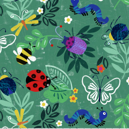 Multi Doodle Bugs Digital Cuddle 58/60" Fabric Per Yard