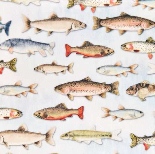 Multi Plenty Of Fish Digital Cuddle 58/60" Fabric Per Yard