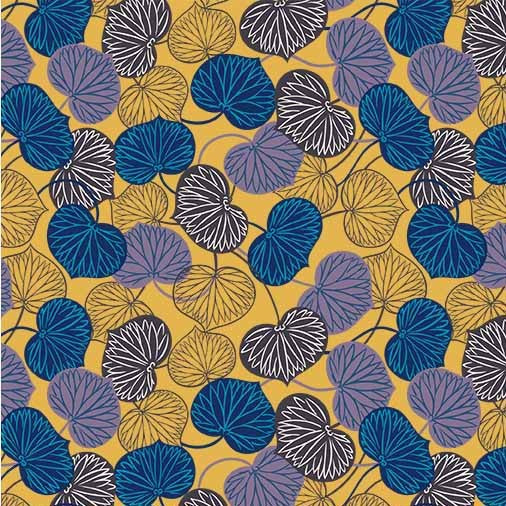 Straw Sacred Leaf Cotton 43"/44" Fabric Per Yard